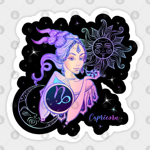 Capricorn Astrology Horoscope Zodiac Birth Sign Gift for Women Sticker by xena